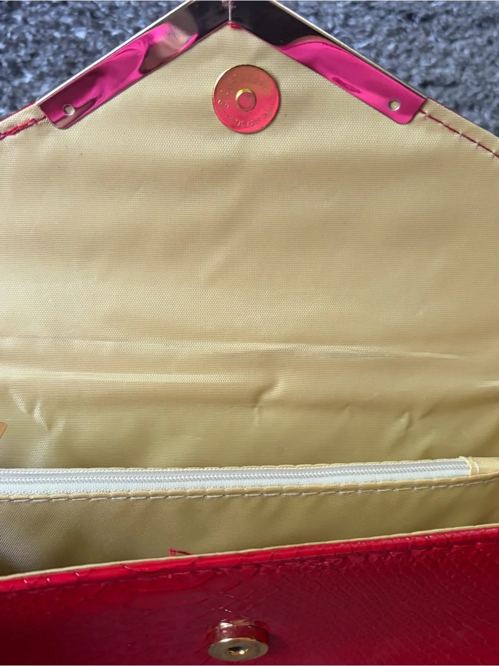 Tory Burch Red Embossed Wallet Clutch  with Gold Logo Accent